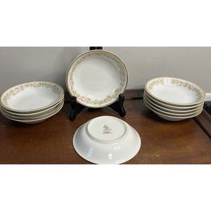 11 Vintage Bavarian Tirschenreuth Floral Pattern 2755 Desert Bowls